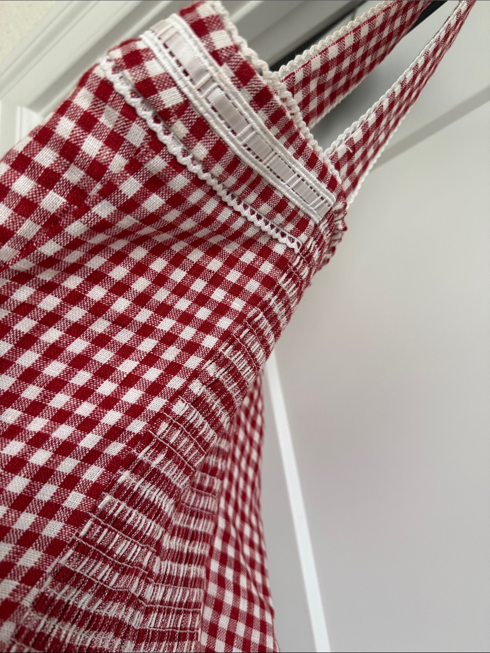 Reformation red gingham linen tank crop top - Picture 5 of 7